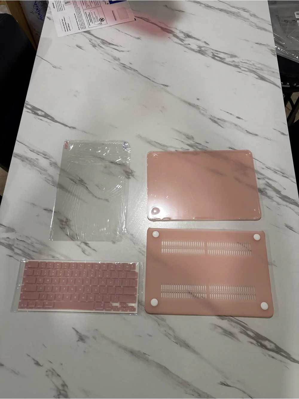 Pink Blush MacBook Hard Shell Case:Matching Pink Keyboard Cover & Screen Protect